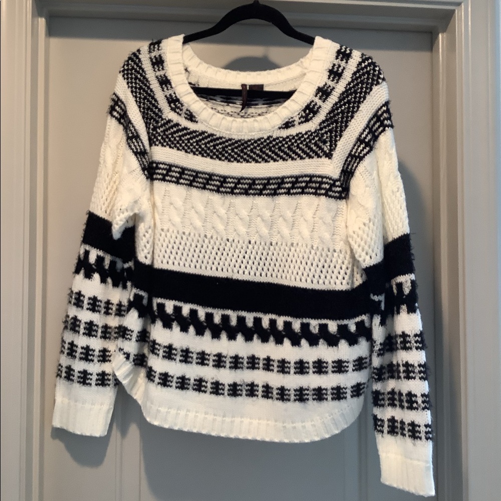 Black and White Knit Sweater